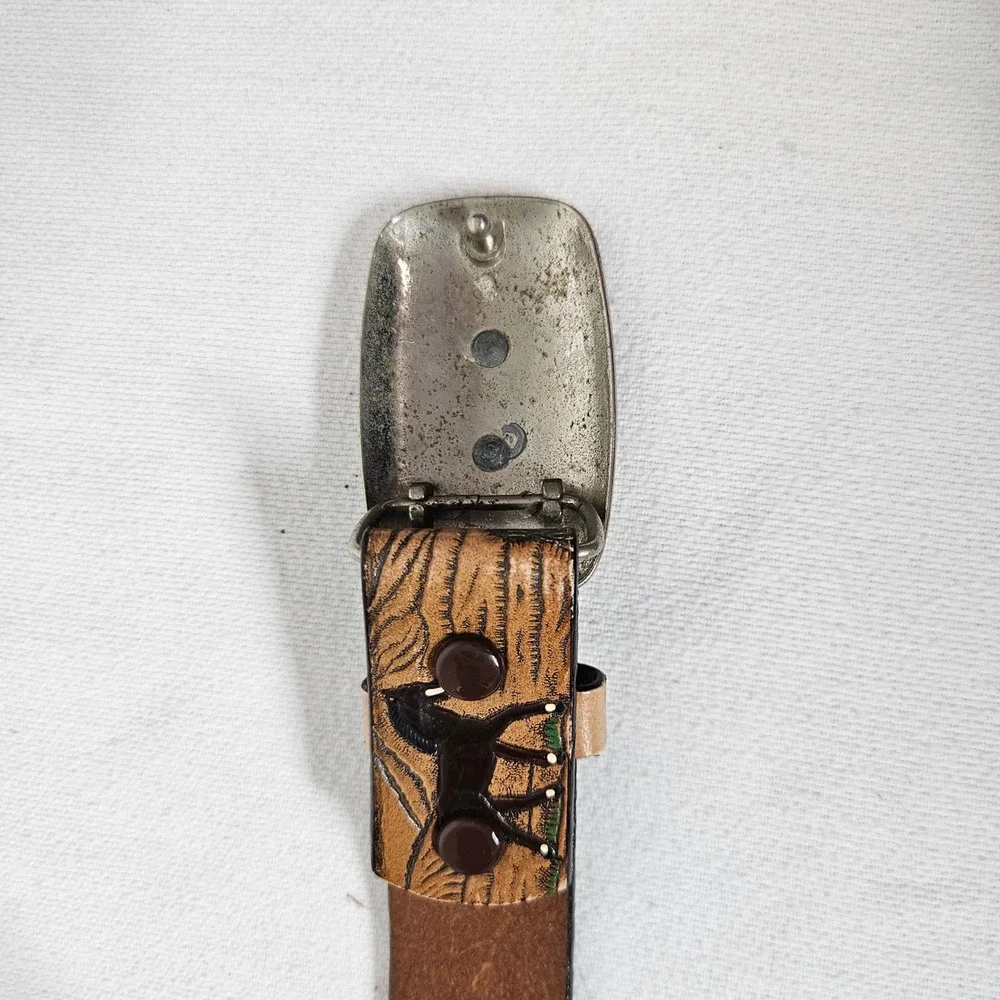 Nocona Belt‎ Co Kids Western Horse Landscape Embossed Leather Belt Size 20 22